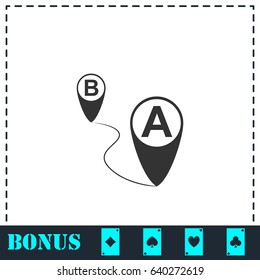 GPS icon flat. Simple vector symbol and bonus icon