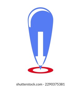 GPS icon in flat style. Navigation symbol Mark button design. Pointer address sign. Colorful vector illustration isolated on background.