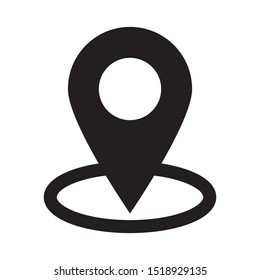 GPS icon. Flat vector illustration in black on white background. EPS 10