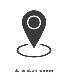 GPS  icon. Flat vector illustration in black on white background. EPS 10