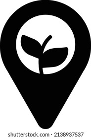 Gps Icon, Gardening And Farming Sign And Symbol Isolated On White Background.
