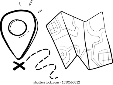 gps icon hand drawn