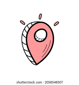 gps icon hand drawn, doodle