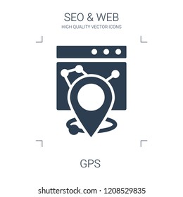 gps icon. high quality filled gps icon on white background. from seo web collection flat trendy vector gps symbol. use for web and mobile