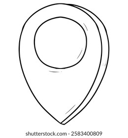 GPS icon illustration hand drawn outline vector