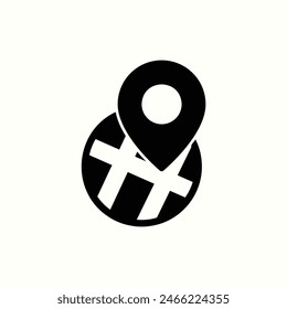 gps icon, isolated business icon in black style