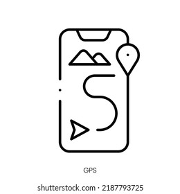 gps icon. Linear style sign isolated on white background. Vector illustration