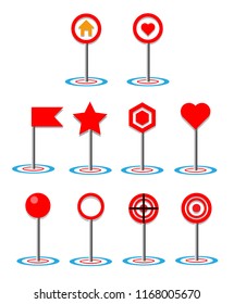 gps icon map collection, pin gps sign vector, icon location map pointer illustration, set arrow map icon location