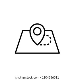 GPS icon. Map pointer. Outline Icon Linear Style
