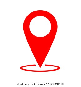 gps icon map, red symbol gps map location vector, pointer  icon isolated on white background