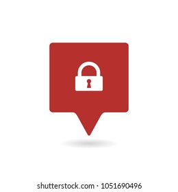 GPS icon with padlock sign. GPS icon and security, protection, privacy symbol. Vector icon