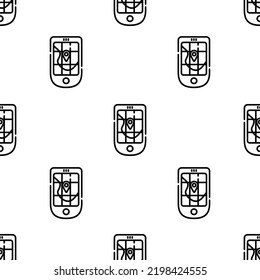 gps icon pattern. Seamless gps pattern on white background.