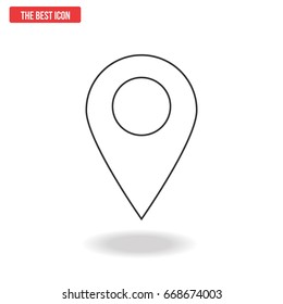 GPS icon, Pin on the map, Vector illustration.