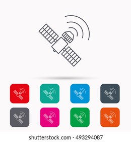 GPS icon. Satellite navigation sign.