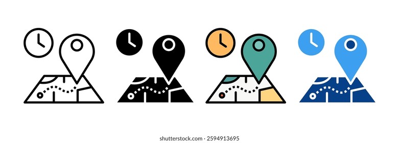 Gps Icon Set Multiple Style Collection