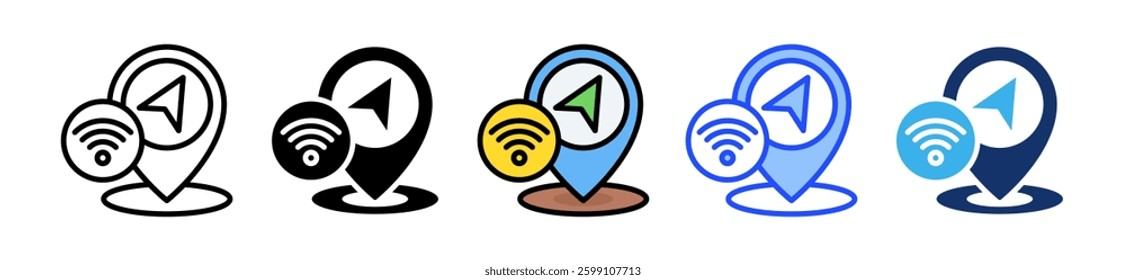 Gps Icon Set With Multiple Style Collection