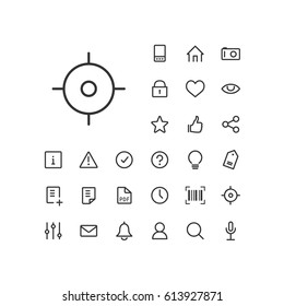 GPS icon in set on the white background. Universal linear icons to use in web and mobile app.