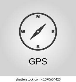 GPS icon. GPS symbol. Flat design. Stock - Vector illustration