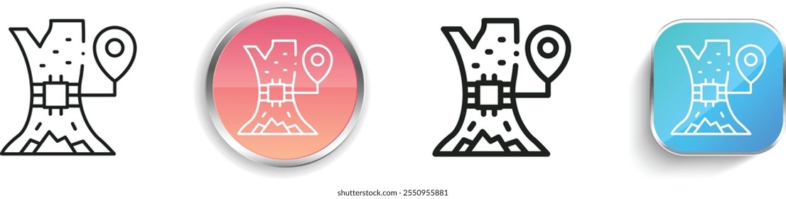 gps icon. Thin Linear, Regular and Button Style Design Isolated On White Background
