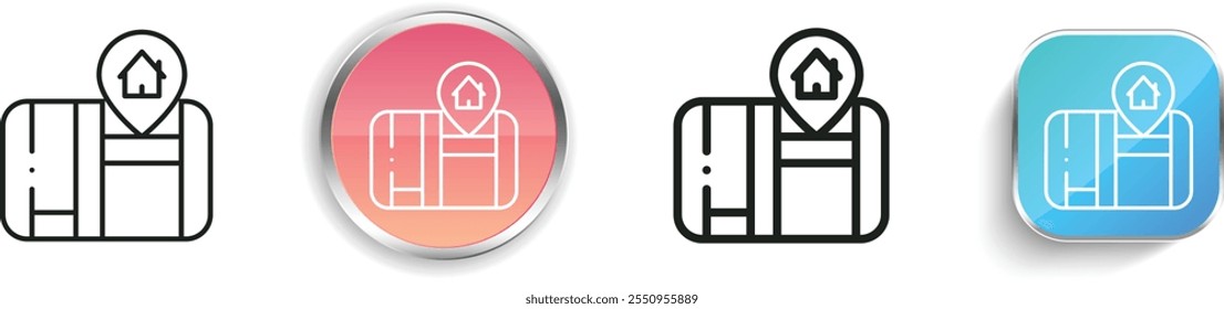 gps icon. Thin Linear, Regular and Button Style Design Isolated On White Background