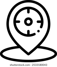 Icono de GPS. Diseño De Estilo Lineal Delgado Aislado Sobre Fondo Blanco