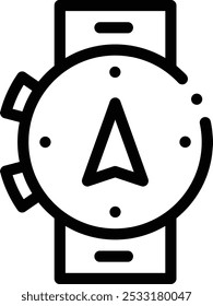 Icono de GPS. Diseño De Estilo Lineal Delgado Aislado Sobre Fondo Blanco