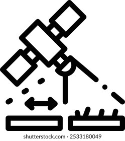 Icono de GPS. Diseño De Estilo Lineal Delgado Aislado Sobre Fondo Blanco