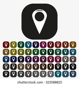 gps. icon. vector design, set of colored buttons