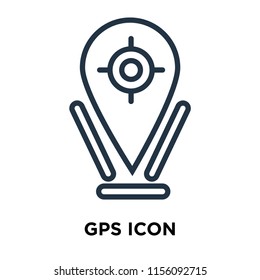 Gps icon vector isolated on white background, Gps transparent sign , thin symbols or lined elements in outline style