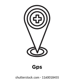 Gps icon vector isolated on white background, Gps transparent sign , sign and symbols in thin linear outline style