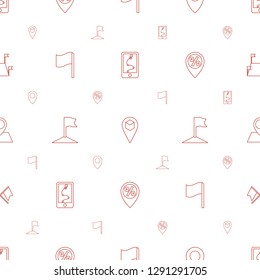 gps icons pattern seamless white background. Included editable line route and phone, location, flag, sale location, location pin, locations icons. gps icons for web and mobile.