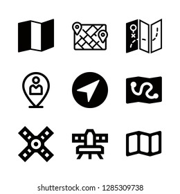 gps icons set with satellite, navigation and location vector set