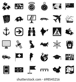 Gps icons set. Simple style of 36 gps vector icons for web isolated on white background