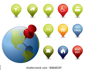 GPS icons and signs