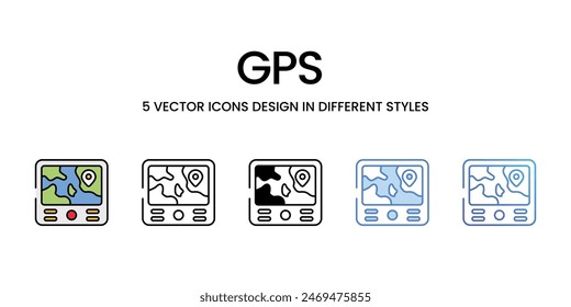 GPS-Symbole Vektorgrafik Set Stock Illustration.