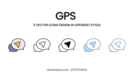 GPS-Symbole Vektorgrafik Set Stock Illustration.