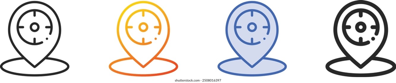 gps icon.Thin Linear, Gradient, Blue Stroke and bold Style Design Isolated On White Background
