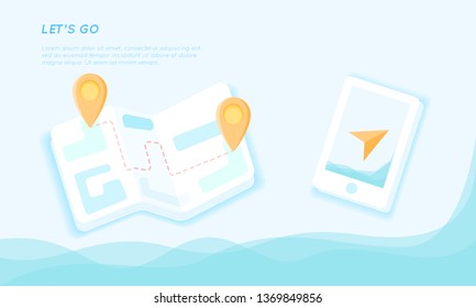 GPS illustration on mobile screen