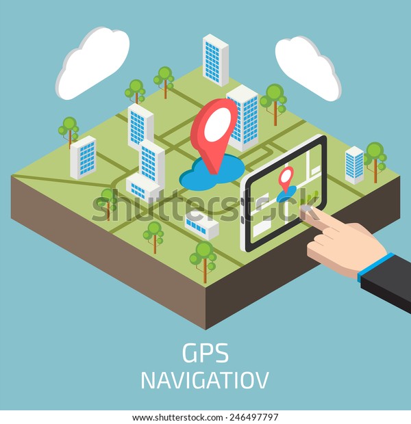 GPS isometric with hand
and tablet