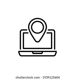 GPS laptop icon in vector. Logotype