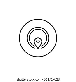 GPS line icon, mobile sign and map pointer & location, vector graphics, a linear pattern on a white background, eps 10.