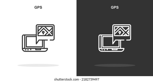 icono de línea gps. Simple contorno style.gps signo lineal. Ilustración vectorial aislada en fondo blanco. EPS de trazo editable 10
