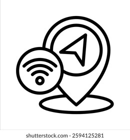 Gps Line Vector Illustration On White Background.