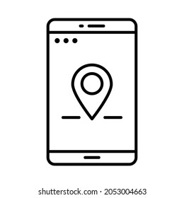 gps location application line icon vector design, editable stroke line icon