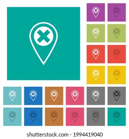 La ubicación del GPS cancela los iconos planos multicolores en fondos cuadrados simples. Se incluyeron variaciones de iconos blancos y oscuros para efectos de movimiento o activos.