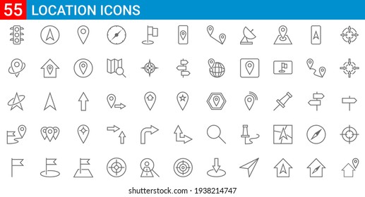 Gps Location Icon Collection Vector Stock Vector (Royalty Free ...