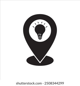 GPS location icon Map pointer with 
lamp symbol Vector illustration