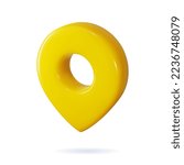 GPS location icon for navigation checkpoint, isolated map pin indicates direction, travel destination marker, realistic address point vector cursor