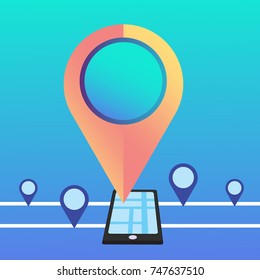 GPS location icon on a smart phone vector 