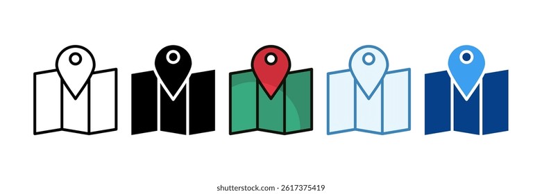 Gps Location Icon Set Multiple Style Collection
